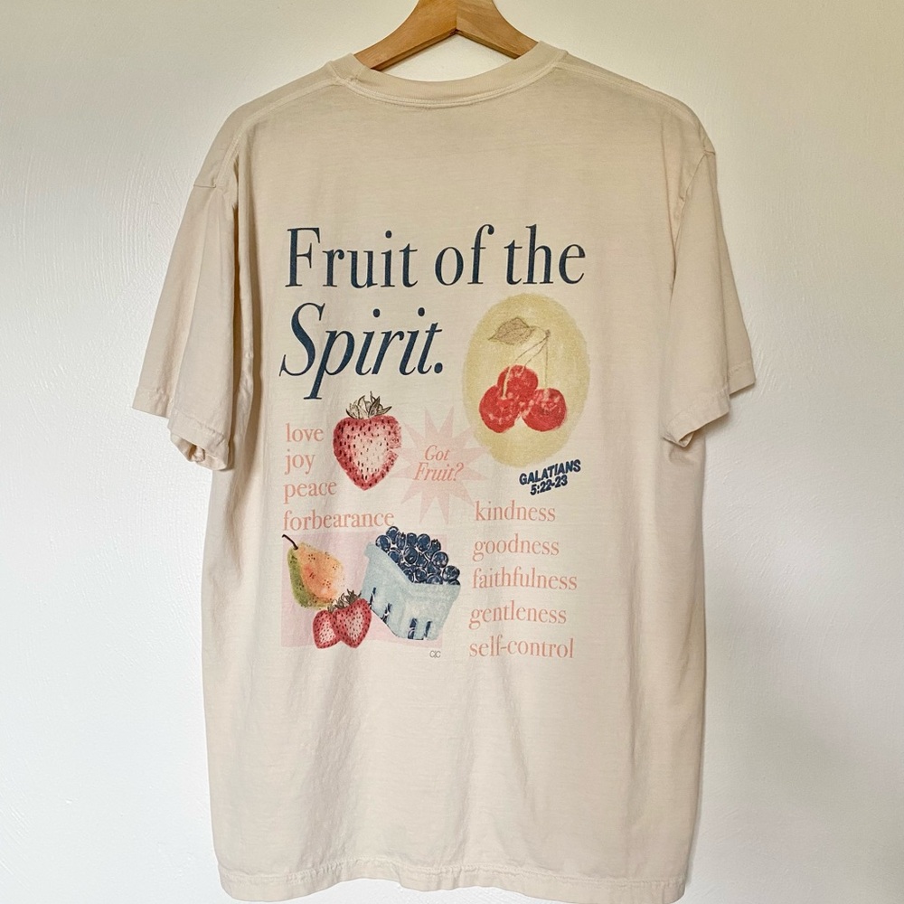 Fruit of the Spirit Comfort Colors Cream Graphic Tee